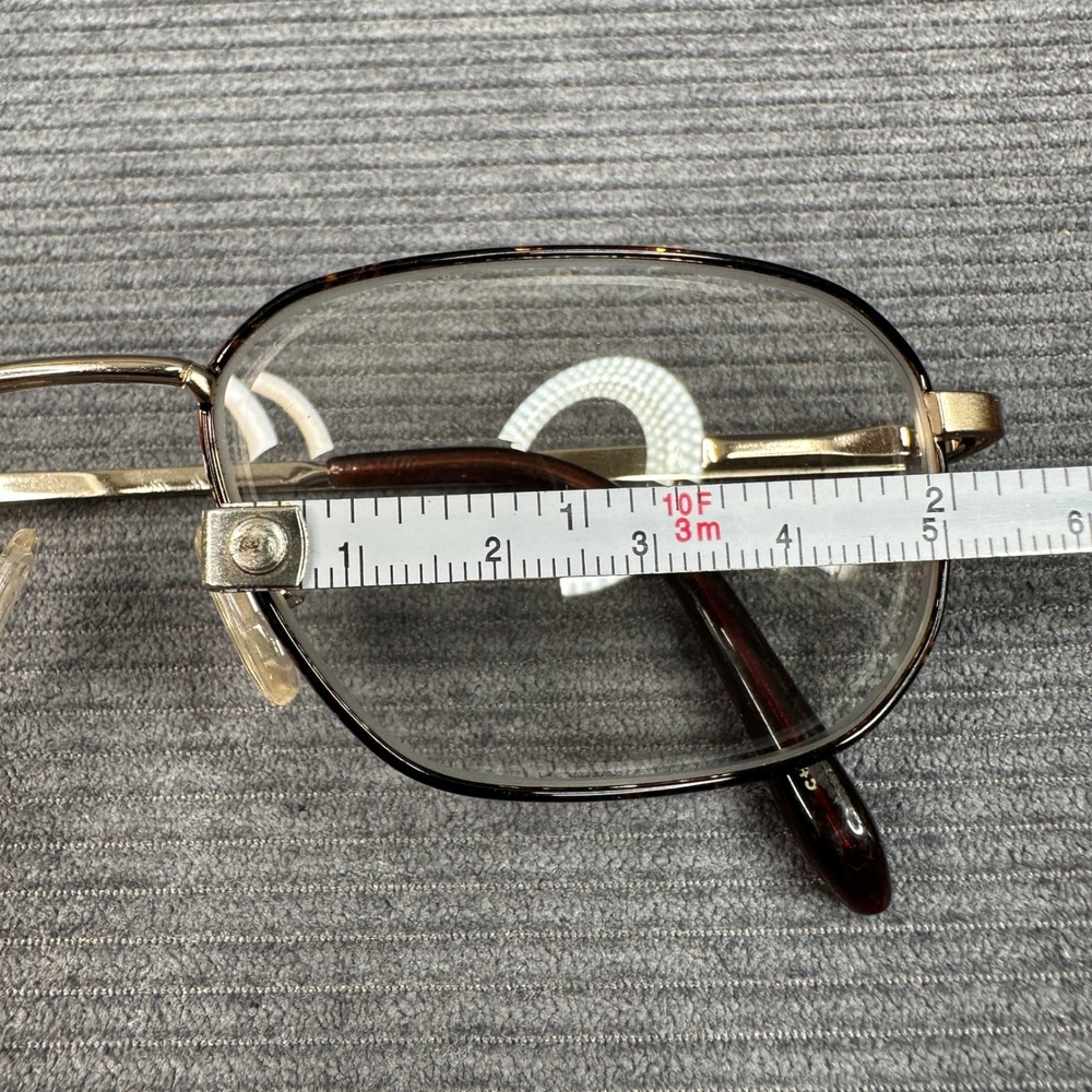Stetson 230 Zyloware Gold Metal Rectangular Eyeglasses Frames 55-17-145 Y2k - Picture 13 of 15